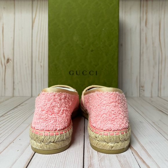 Gucci Pilar GG Espadrille Flat Pink Sz 37.5 / 7.5 - Picture 11 of 13
